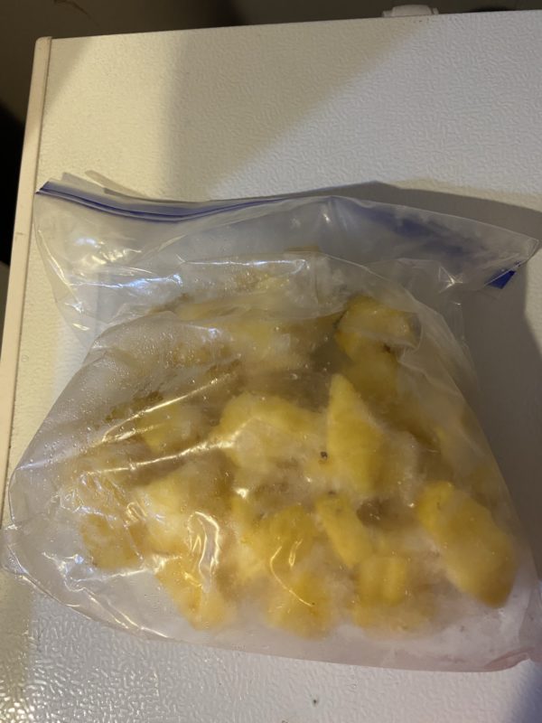frozen pineapple.
