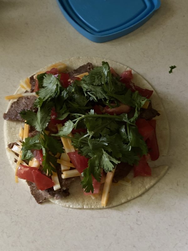 quesadilla fixings.