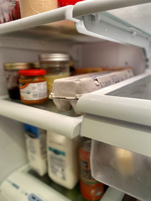 fridge shelf.