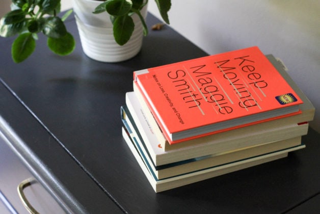 books on nightstand