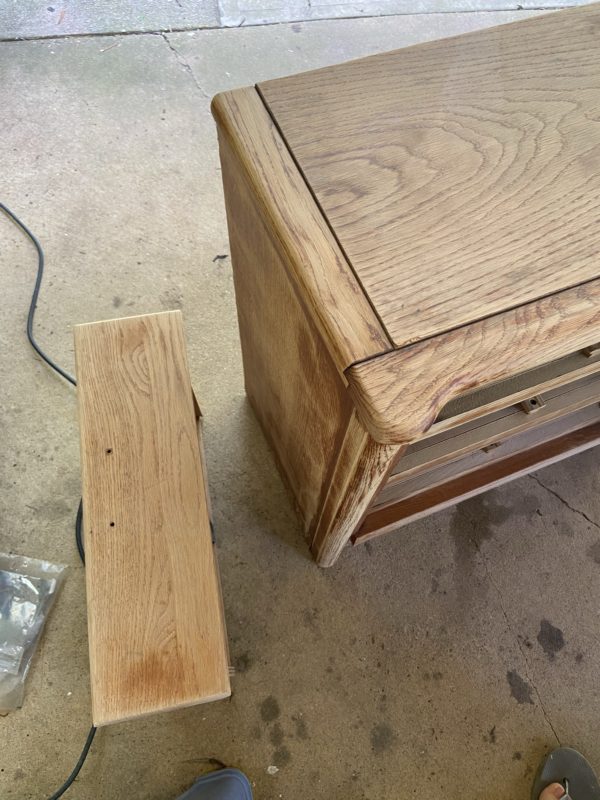 sanded nightstand.