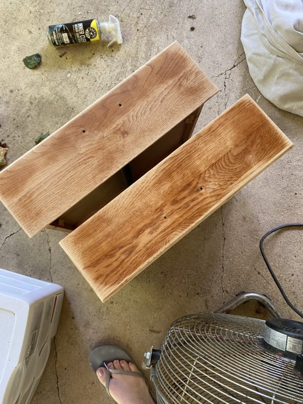 sanded drawers.