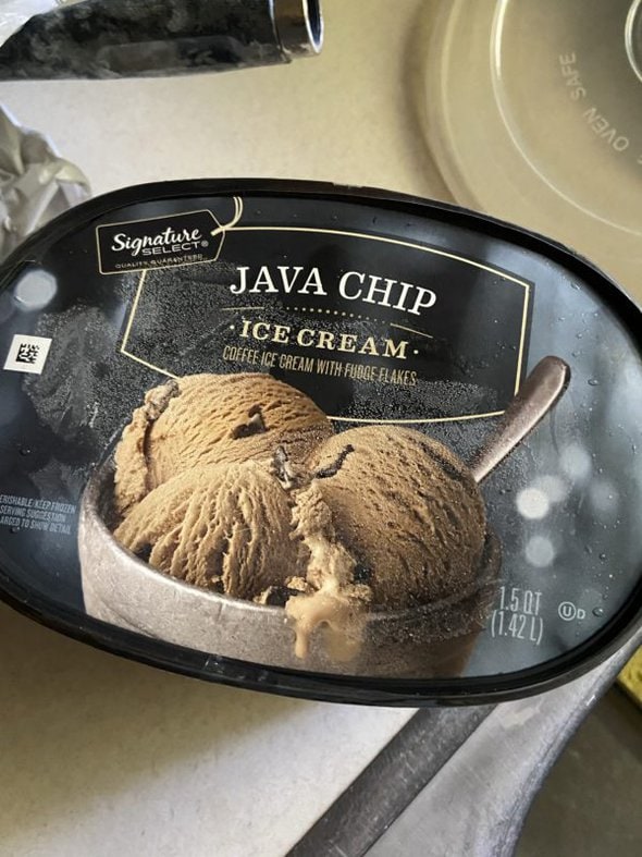 java chip ice cream.