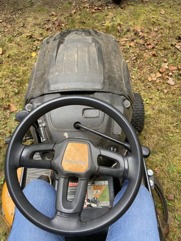 riding lawn mower steering wheel.