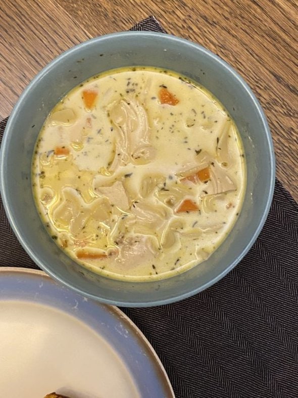 creamy chicken soup.