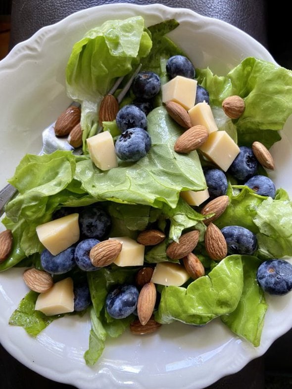 salad with blueberries.