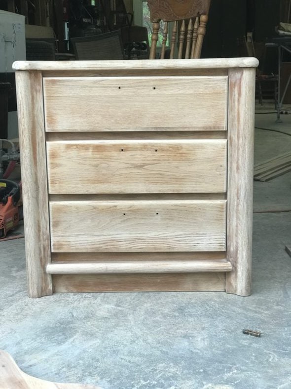 sanded nightstand.