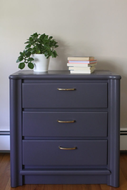 blue nightstand.