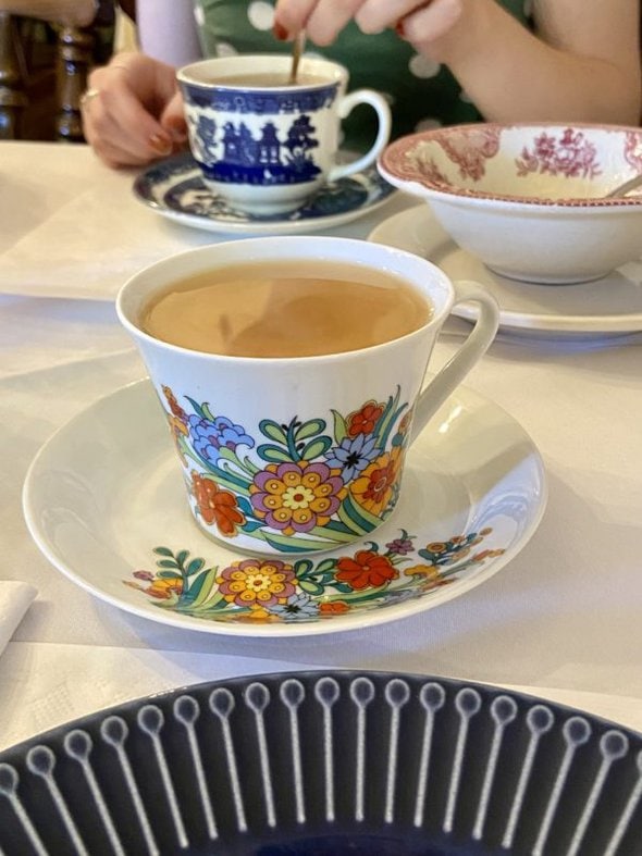 flowered tea cup.