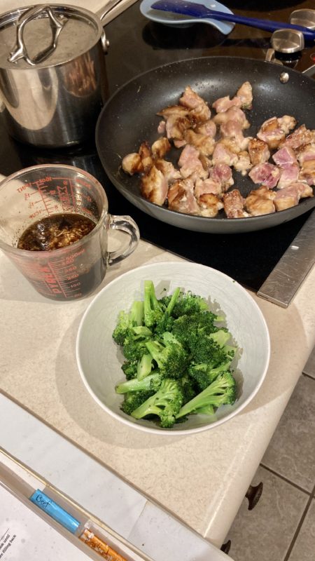 chicken in skillet.