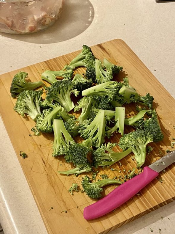 chopped broccoli.