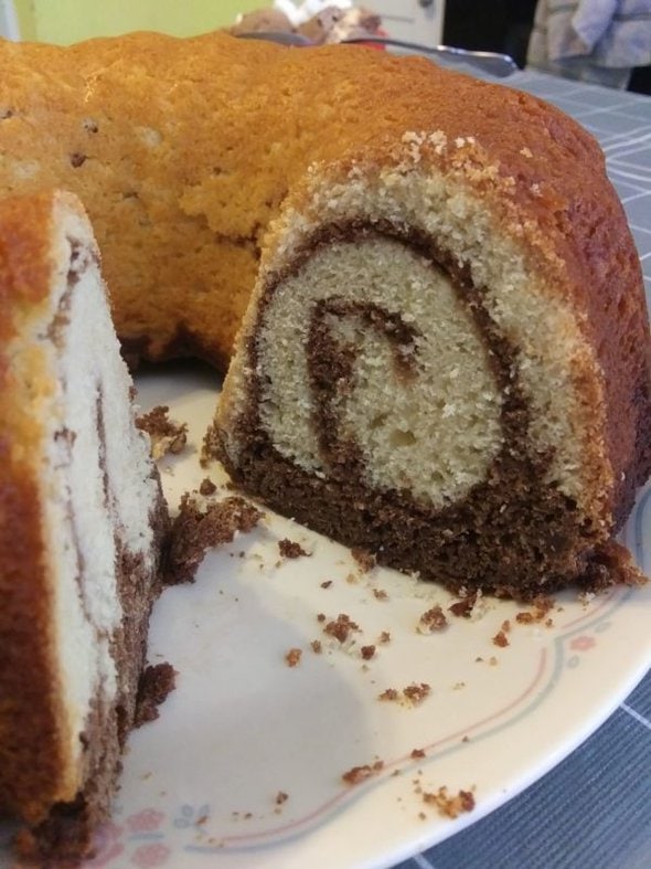 swirled cake.