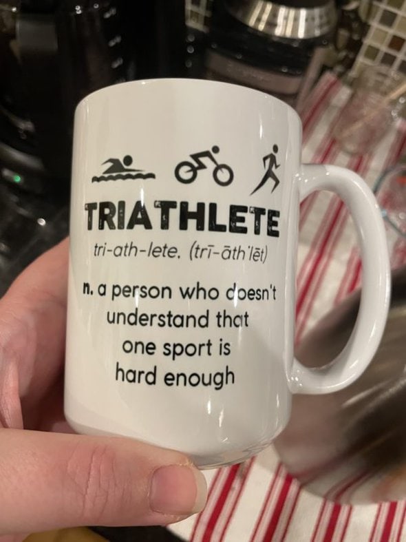 triathlete mug.