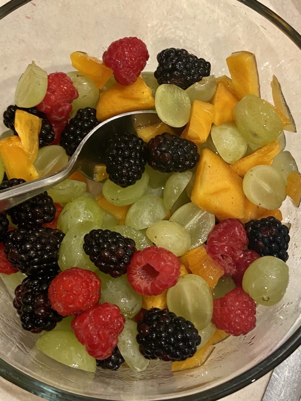 bowl of fruit salad.