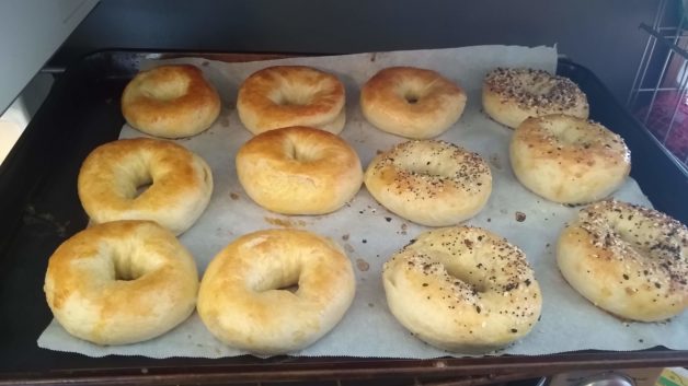 homemade bagels.