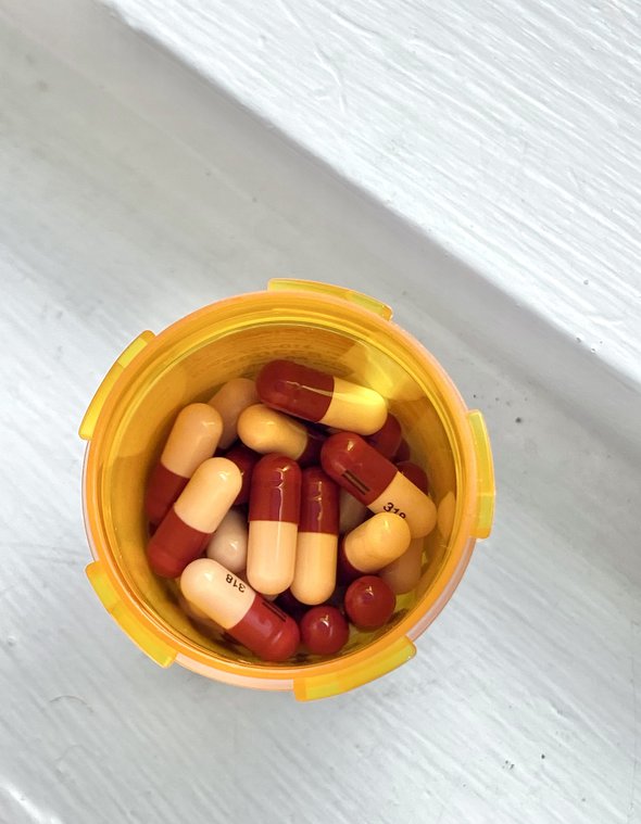 bottle of medicine.
