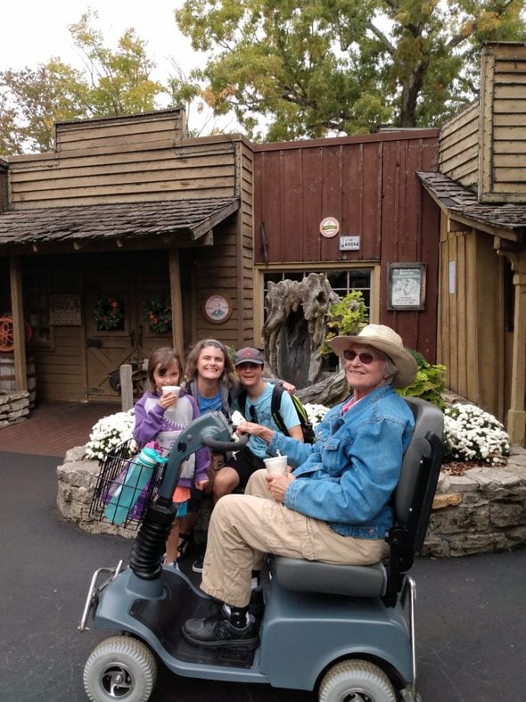 grandmother with grandchildren.
