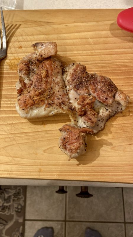 sauteed chicken thigh.