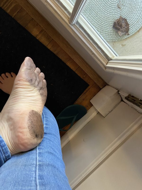 dirty feet.