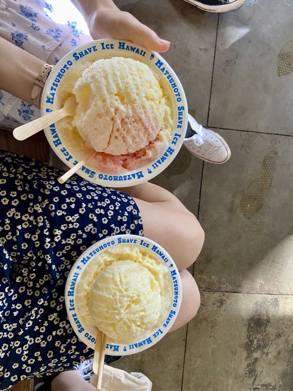 bowls of shaved ice.