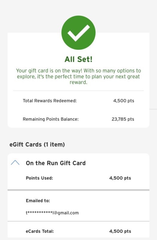 gift card purchase screenshot.
