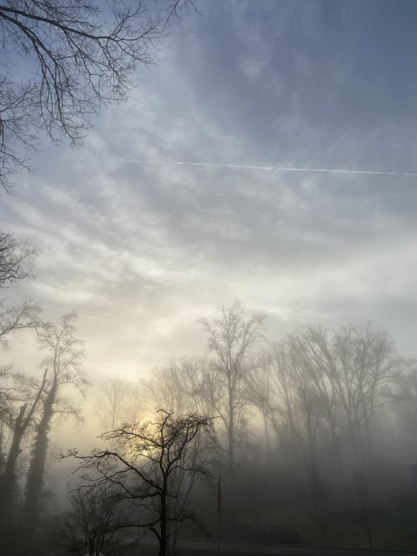 foggy sky.