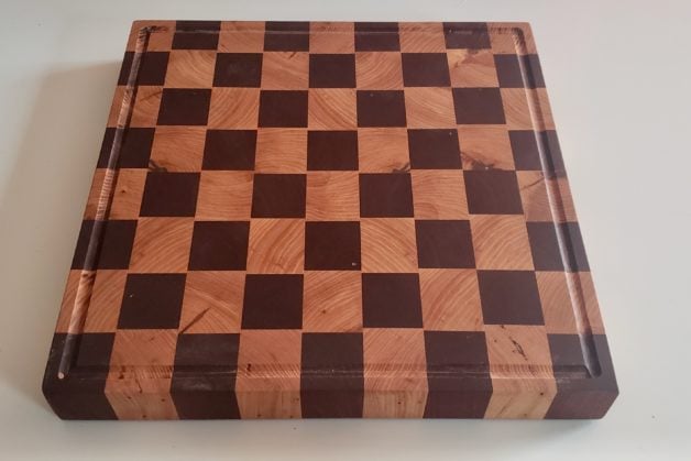checkered cutting board.