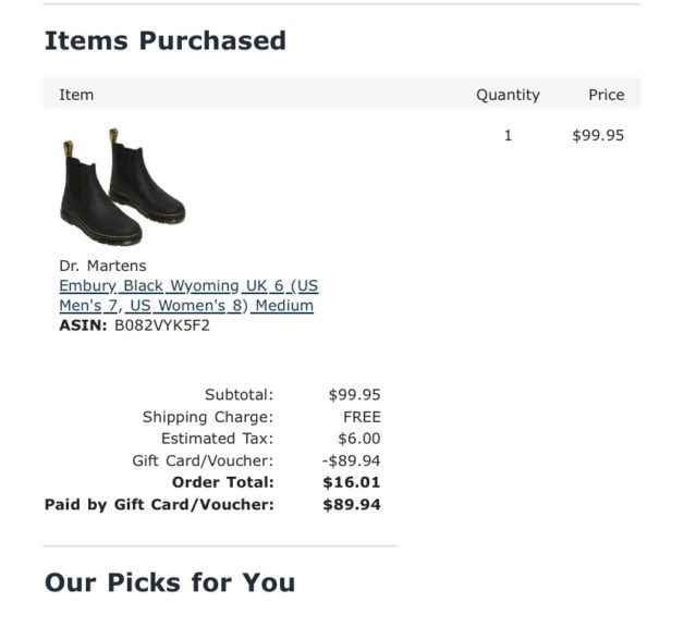 boots order confirmation.