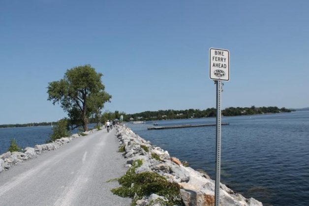 roadway by the water.