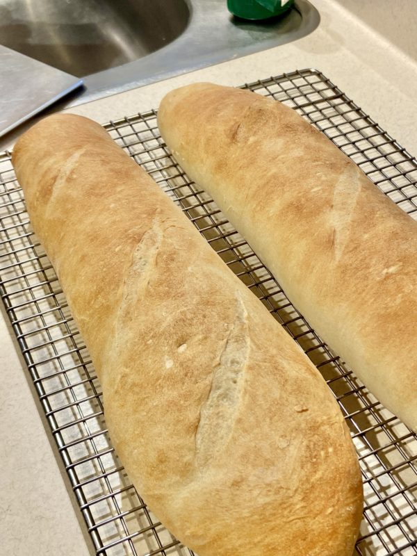 baked french bread loaves.
