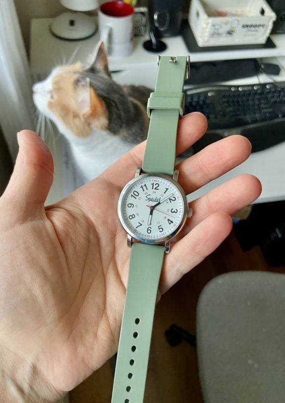 green spiedel watch.