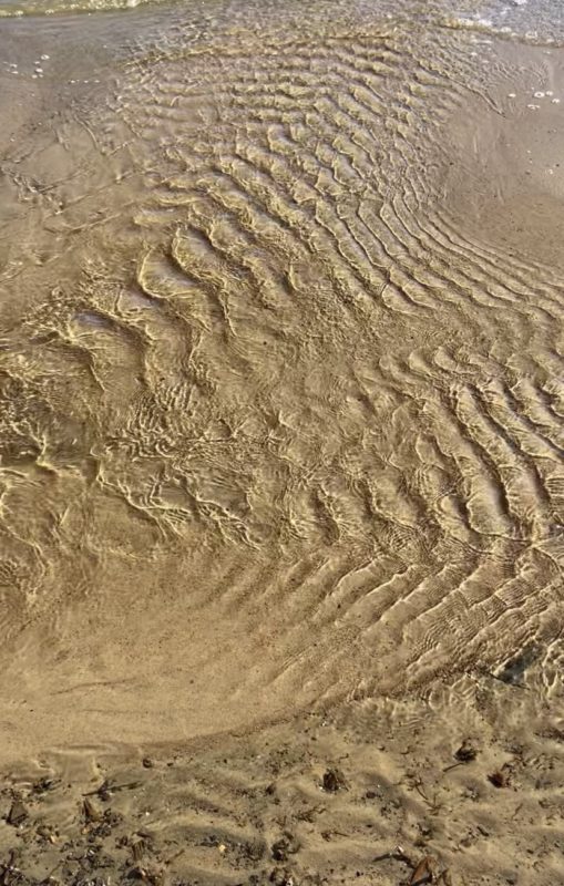 ripples in sand.