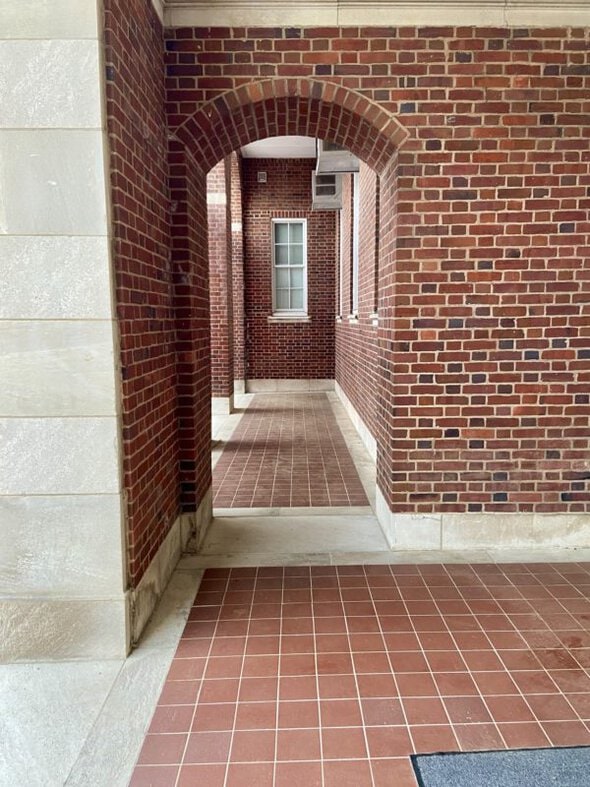 brick walkway.