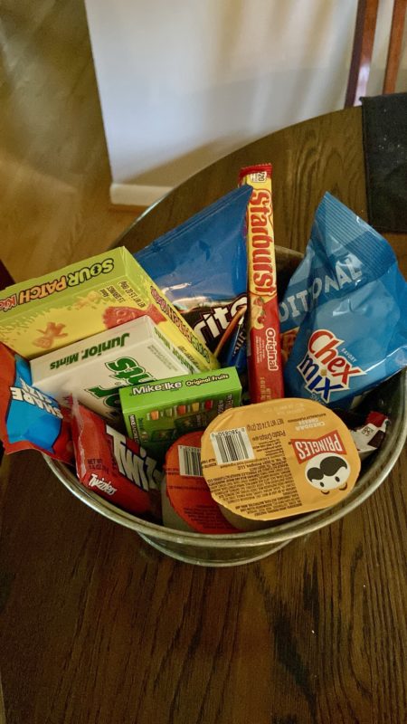 bucket of candy.