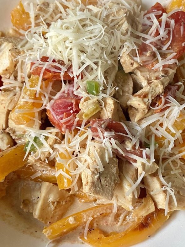 chicken and veggie skillet.