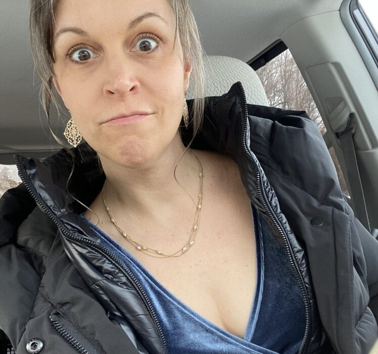 Kristen looking annoyed.