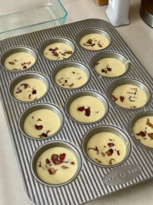 egg bites ready to bake.