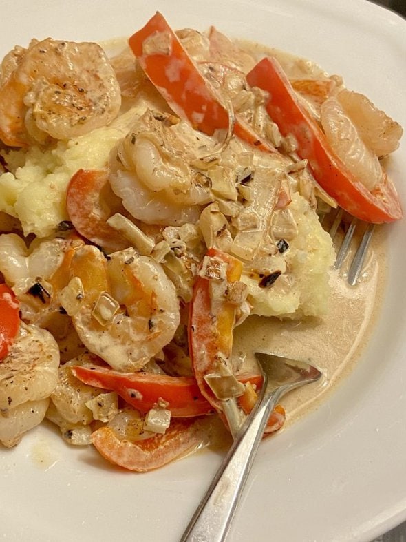 shrimp mashed potatoes.