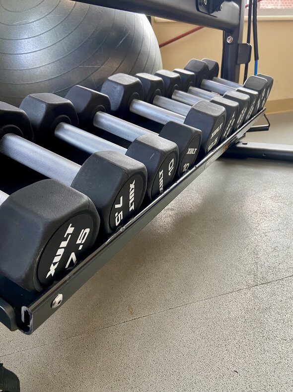 rack of weights.