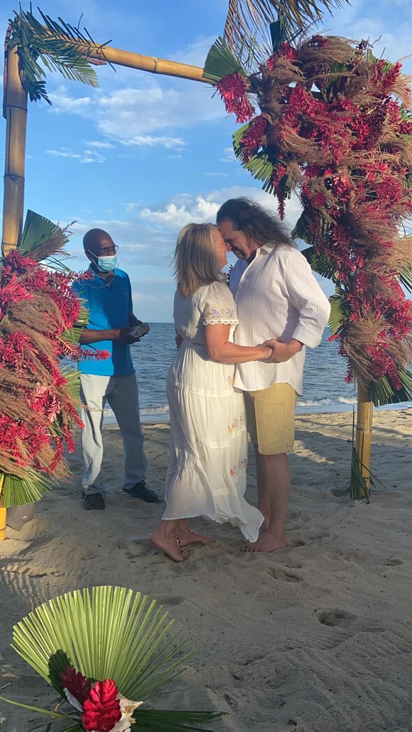 vow renewal on the beach.