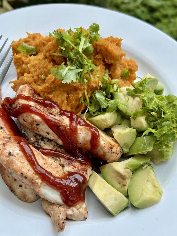 sweet potato chicken plate.