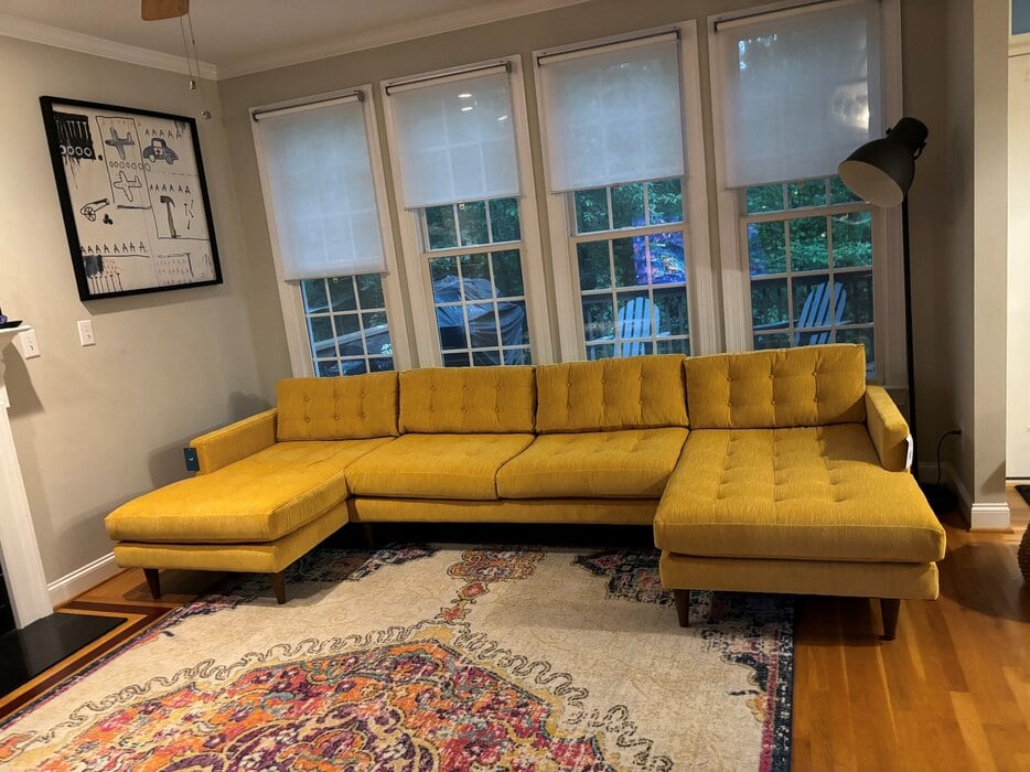 yellow couch.