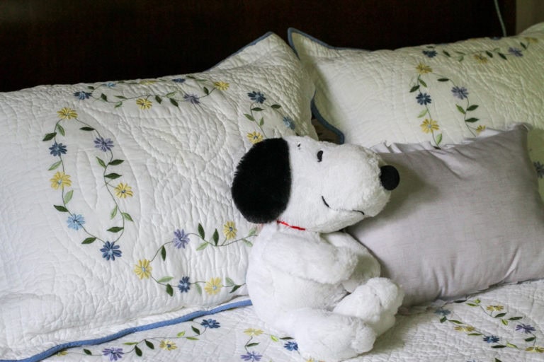 quilted pillow shams.