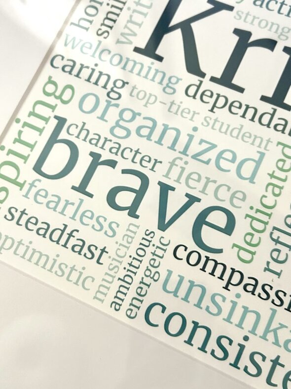 framed brave word art.