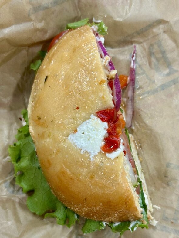 veggie bagel.