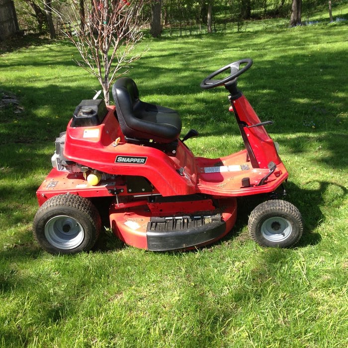 red riding mower.