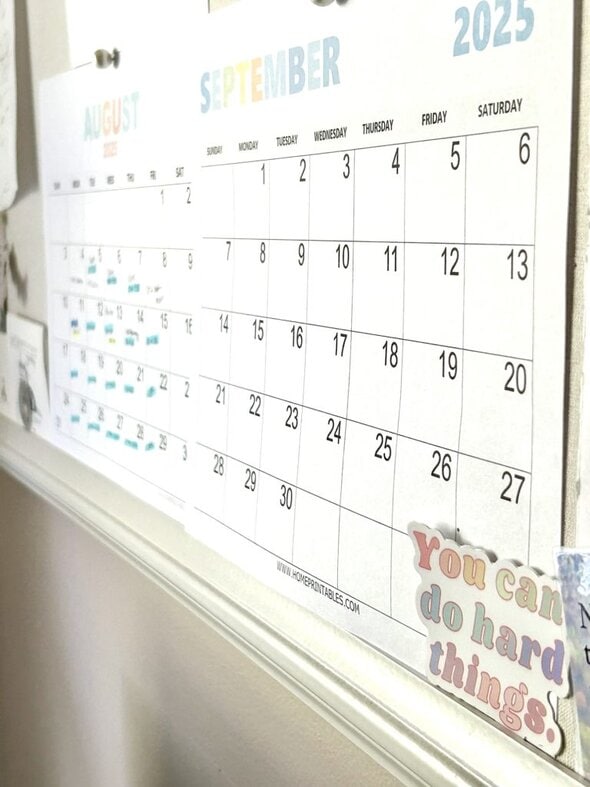 bulletin board calendar.