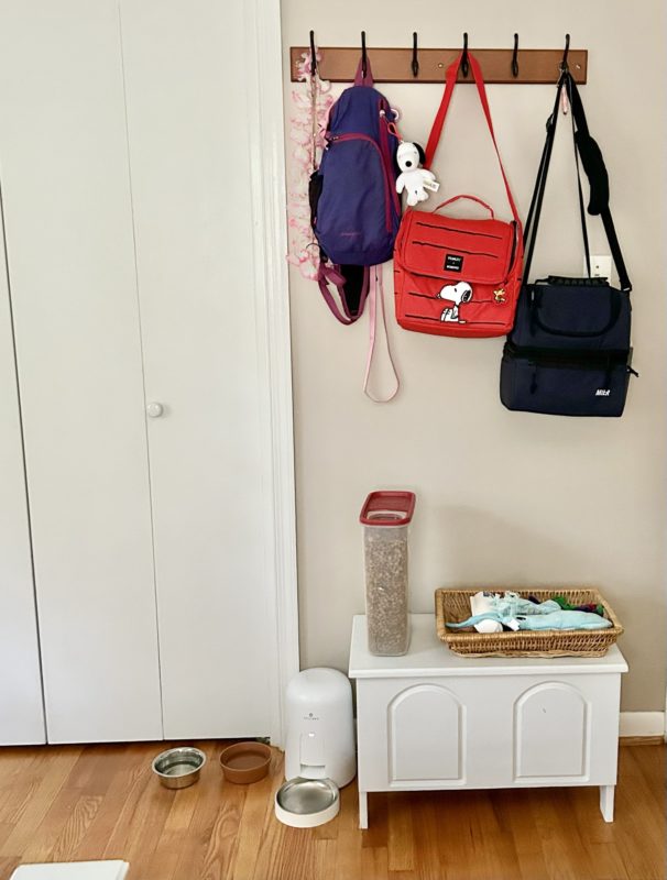 small white painted chest.