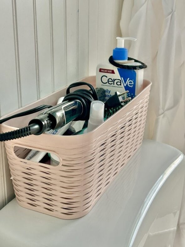 bathroom basket.