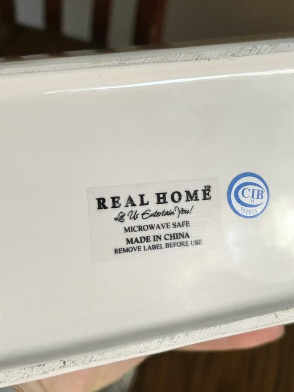 bottom of ceramic container.